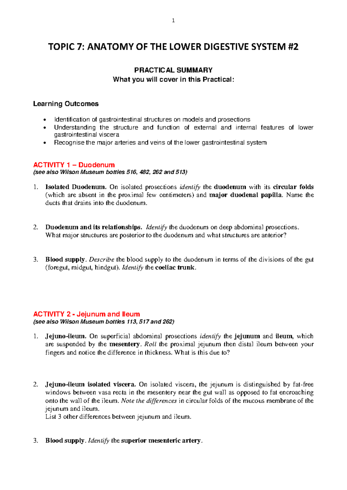 MEDS2005 +Week+7+Lower+Digestive+%232+Practical+Notes+2023 - TOPIC 7 ...