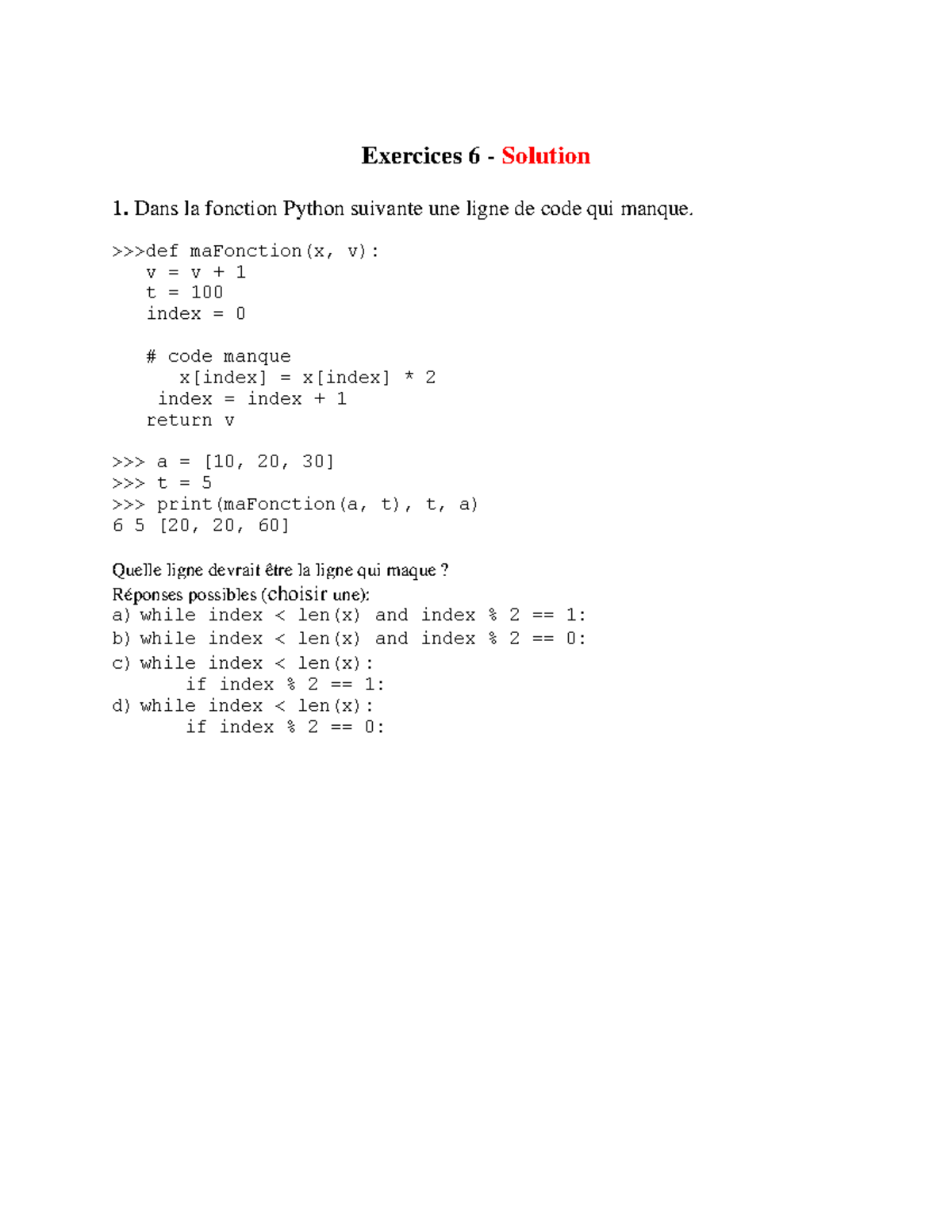 ITI 1520- Exercices 6 Solution - Exercices 6 - Solution 1. Dans la ...