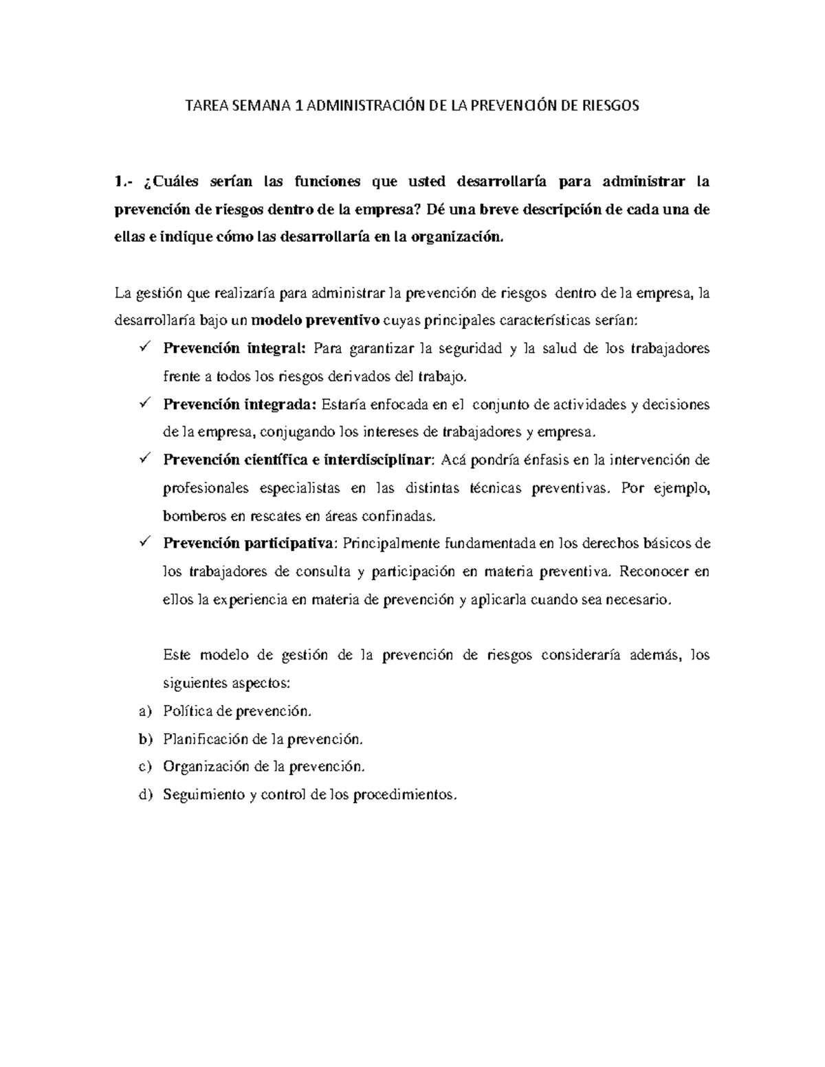 Tarea Semana 1 Administracion De La Prevencion De Riesgos - TAREA ...