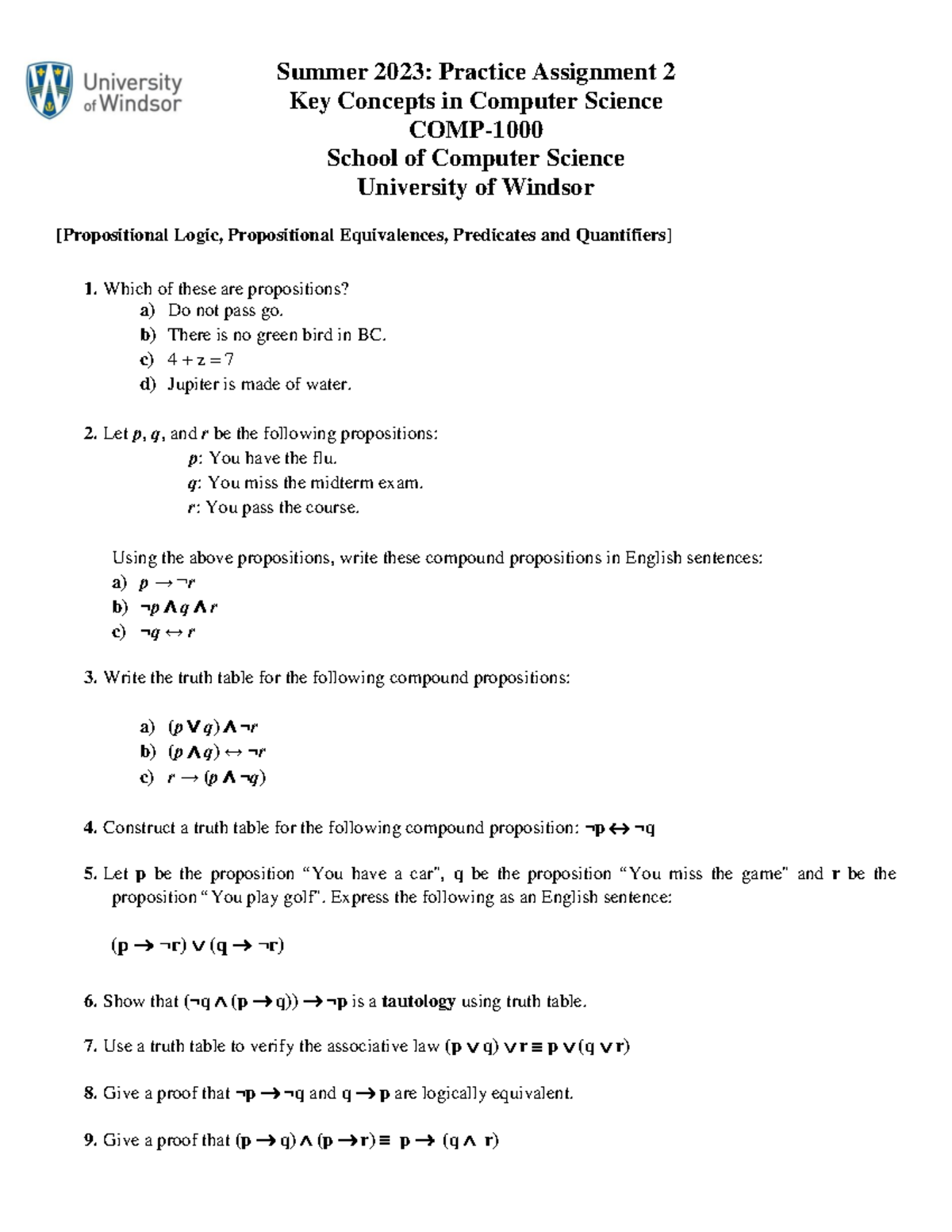 PA02 COMP 1000 S23 - practice assignment - Summer 2023: Practice ...