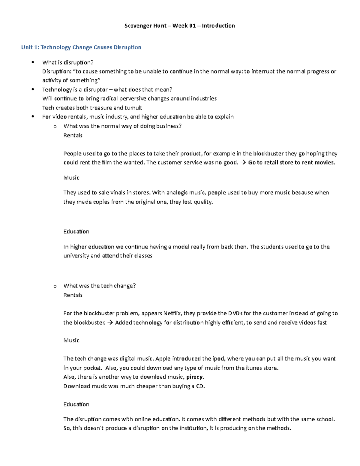 Scavenger Hunt 01-Tech Change - Scavenger Hunt – Week 01 – Introduction ...