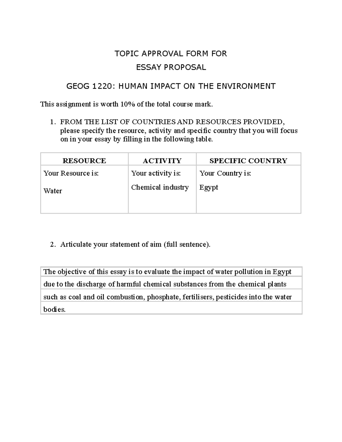 dse geog essay by topic