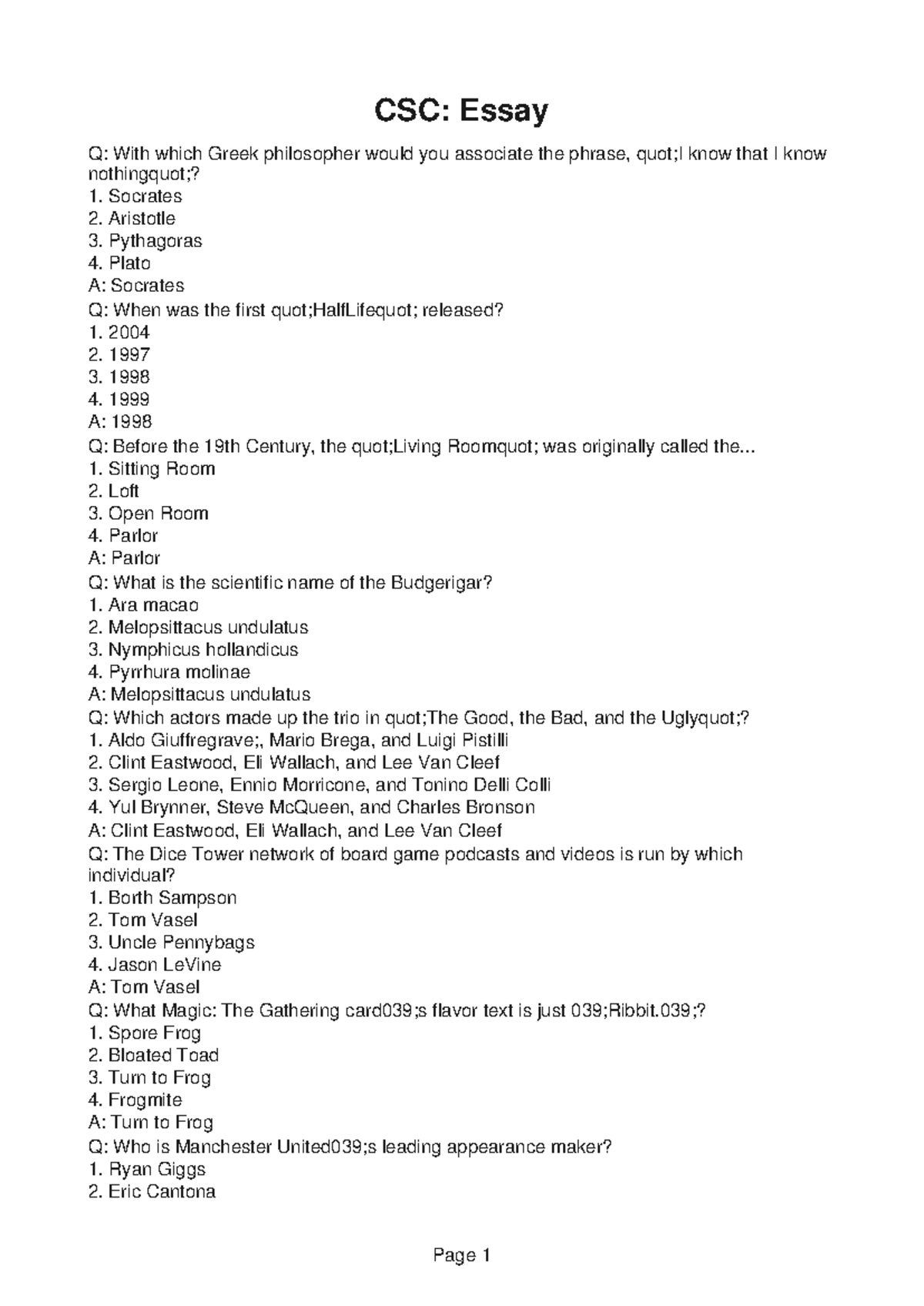 CSC309-Slides-7 - CSC309-Quiz-9 - CSC: Essay Q: With which Greek ...
