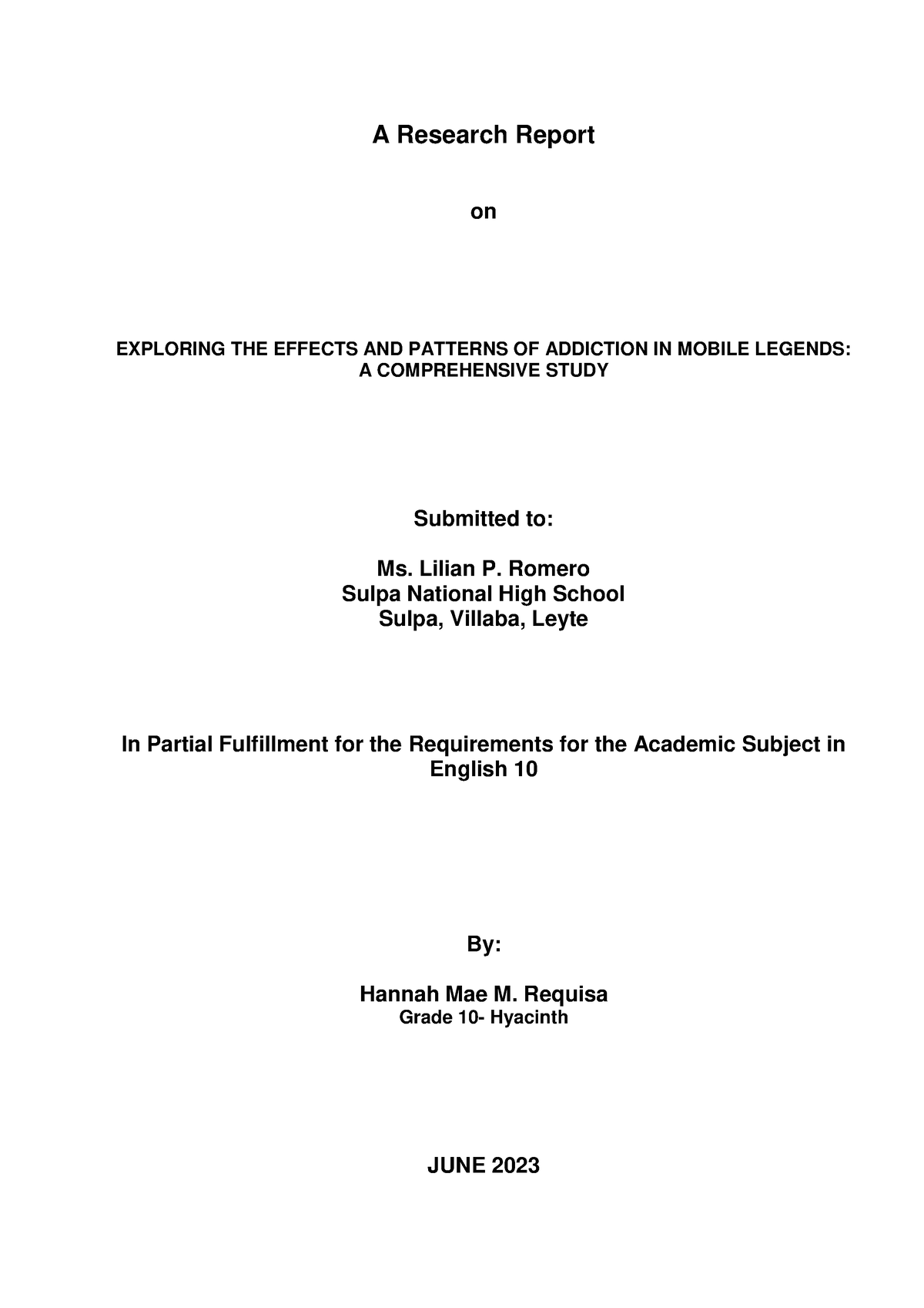 mobile legends addiction in the philippines research paper