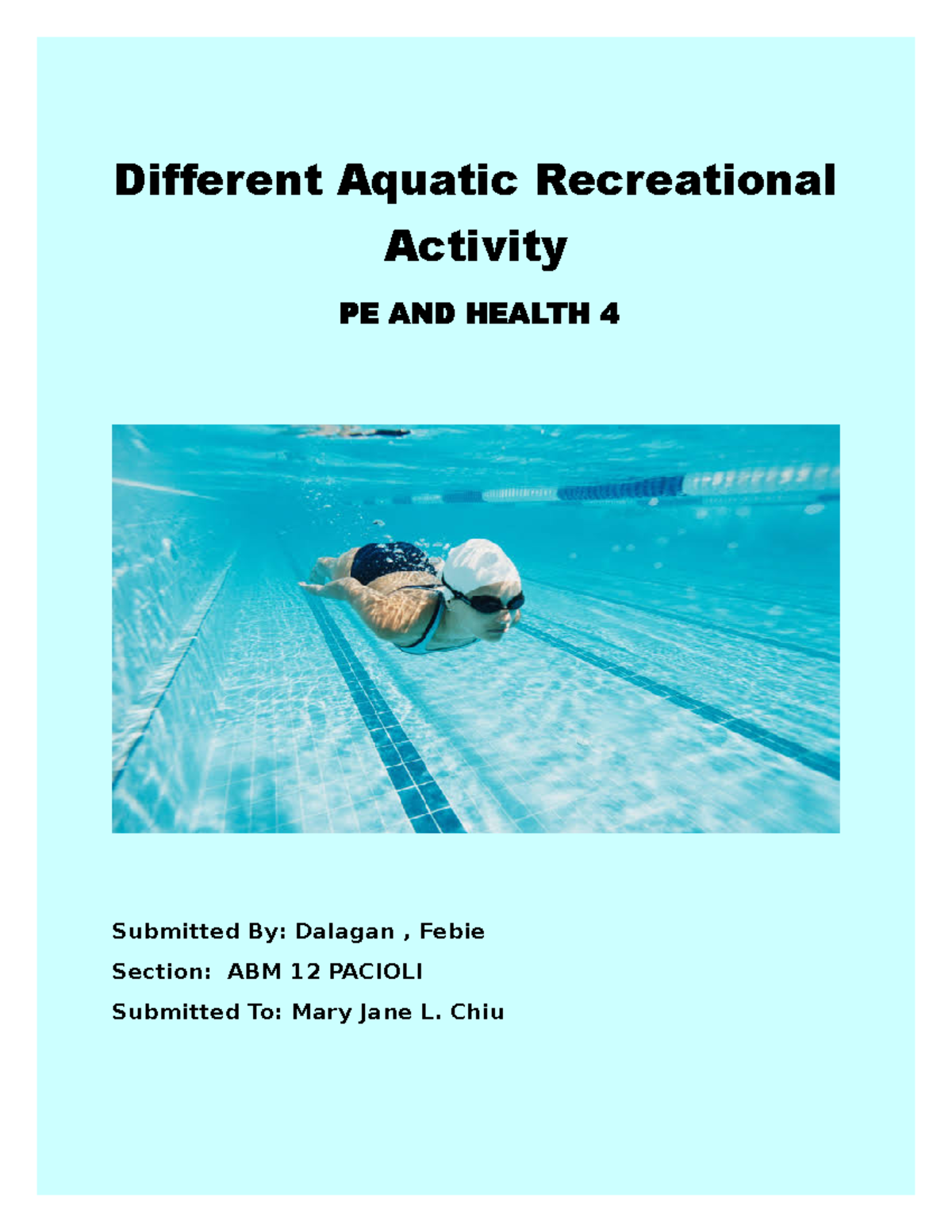 Different Aquatic Recreational Activity Different Aquatic