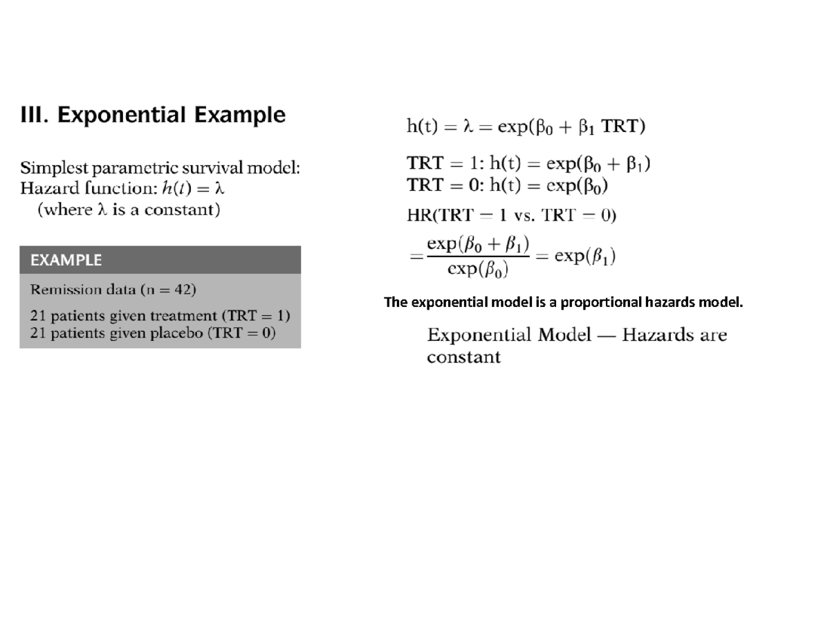 4 1 24 37 - task - The exponential model is a proportional hazards ...