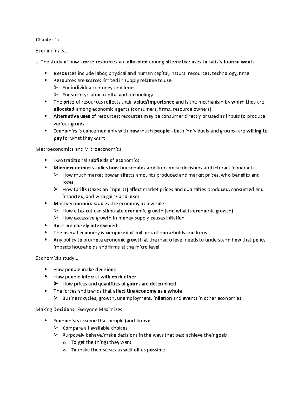 Macroeconomics - Notes on all post midterm chapters, 7 on - Chapter 1 ...