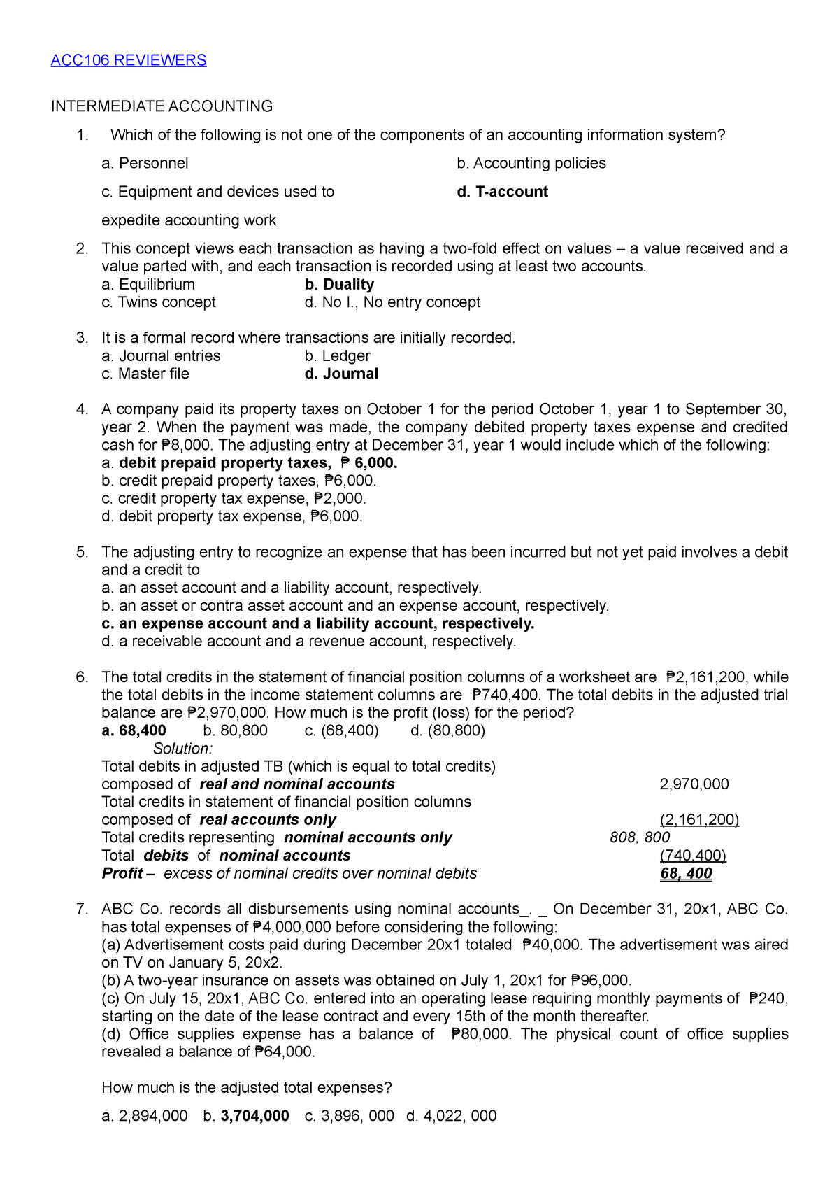 acc106 assignment conclusion