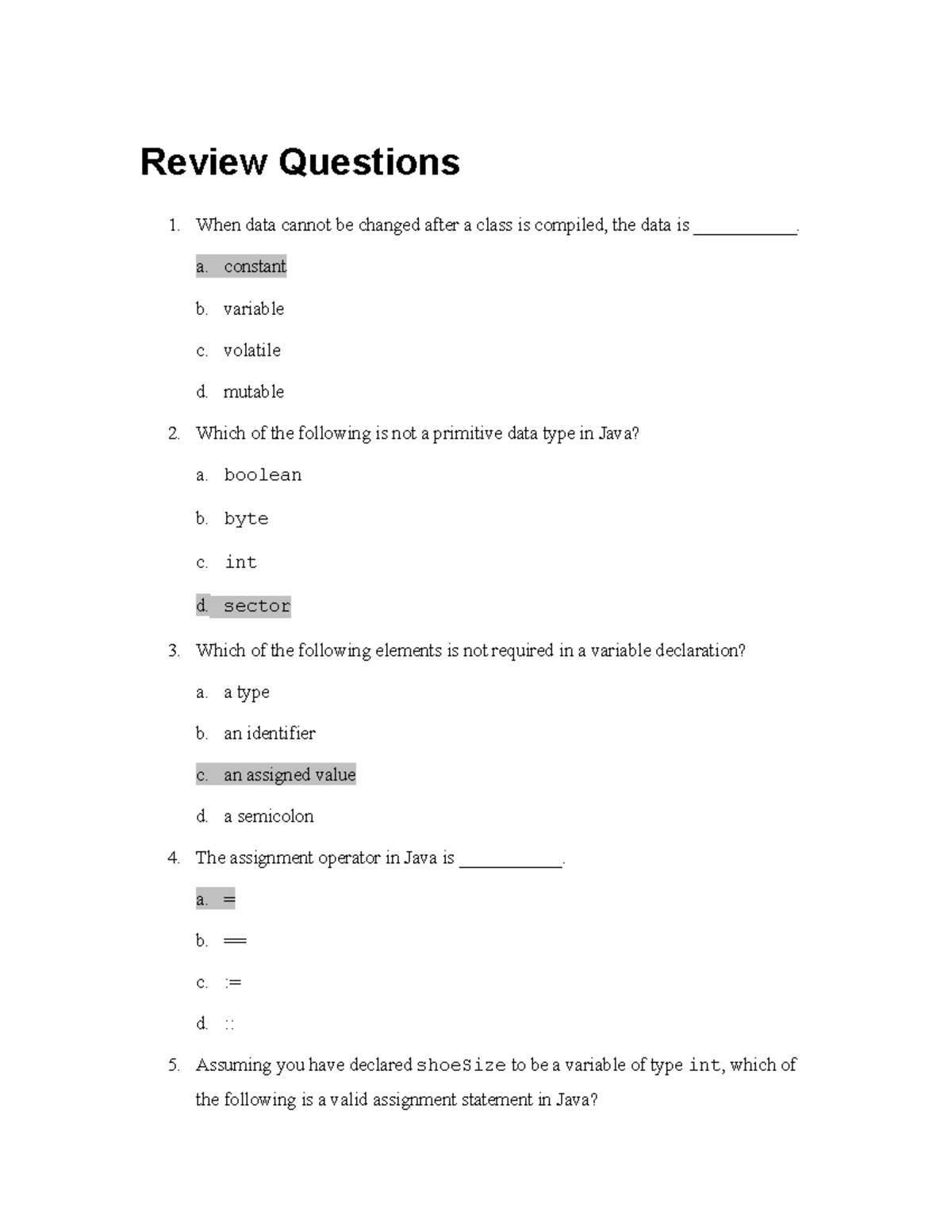 Answer to Review Questions CH 2 - Review Questions When data cannot be ...