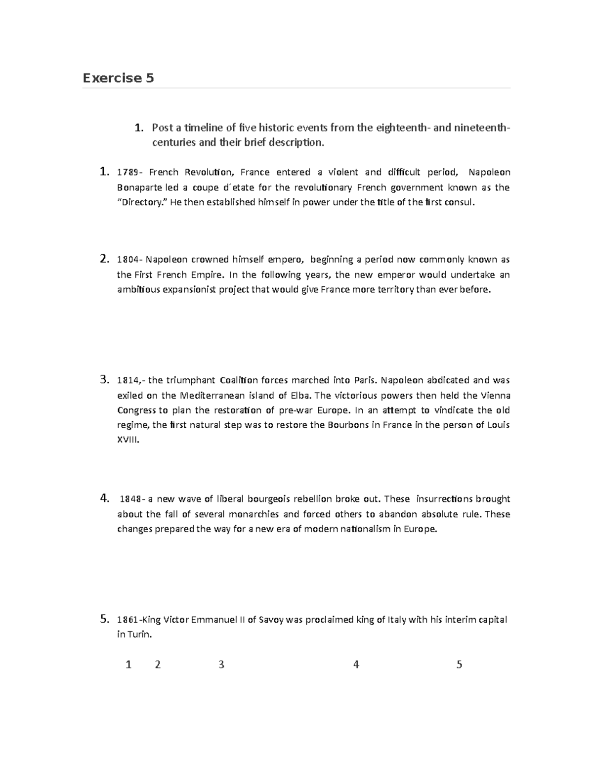 Exercise 5 Contemporary World TecMilenio Semestre 5 - Exercise 5 1 ...