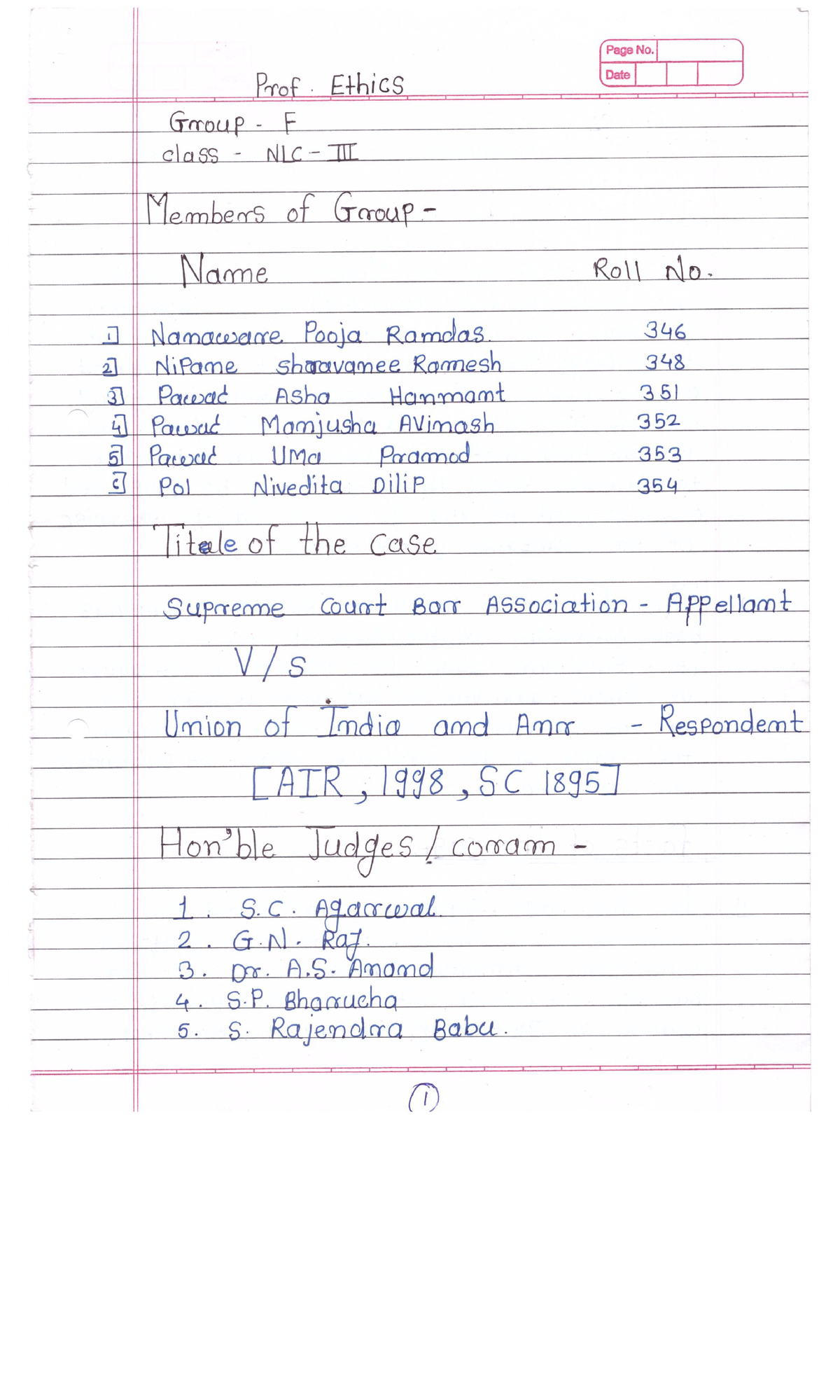 Supreme court bar association vs union of india Llb Studocu