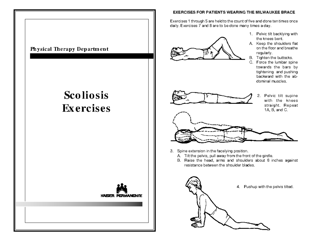 Scolio Exercises Kaiser Scolio Exercises Kaiser Physical Ther apy