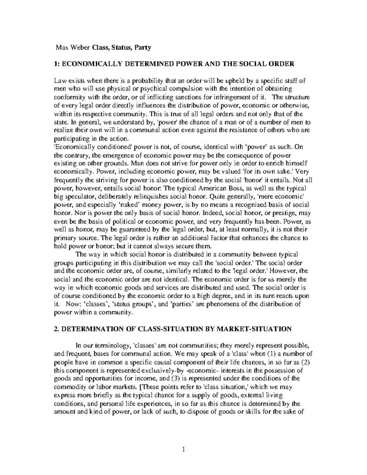 er Class Status Party The structure of every legal order directly