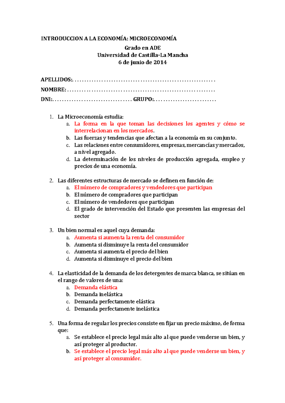 Examenes Introduccion A La Economia - INTRODUCCION A LA ECONOMÍA ...