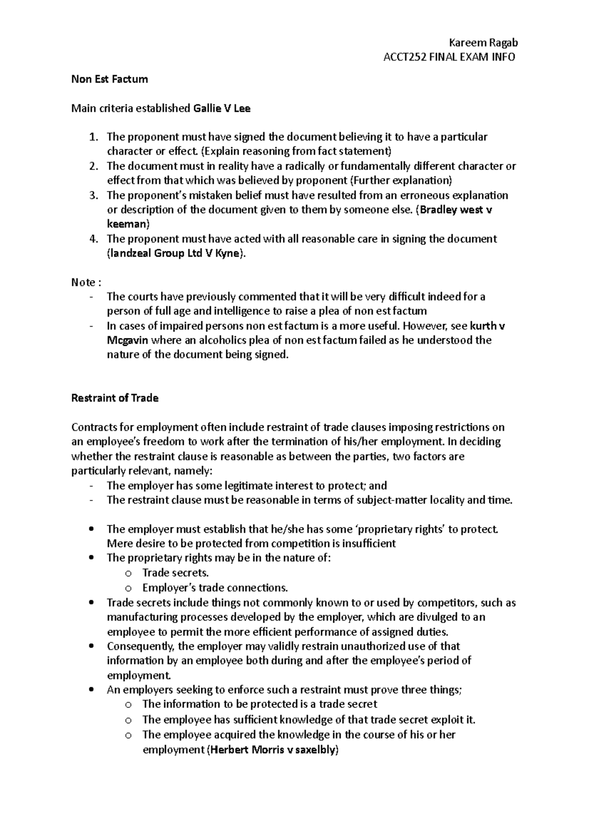 252 Final EXAM Summary Quick Notes - Kareem Ragab ACCT252 FINAL EXAM ...