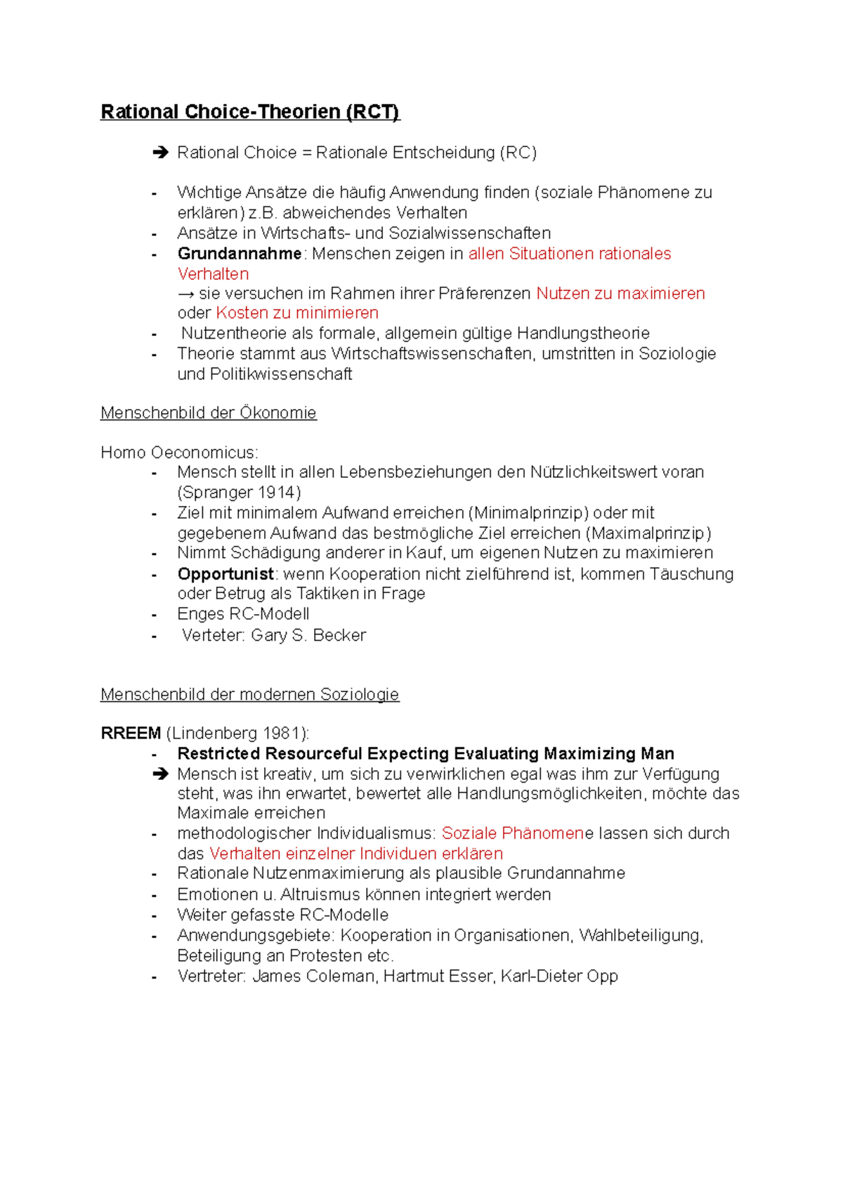 rational-choice-vorlesung-zusammenfassung-soziologie-rational-choice