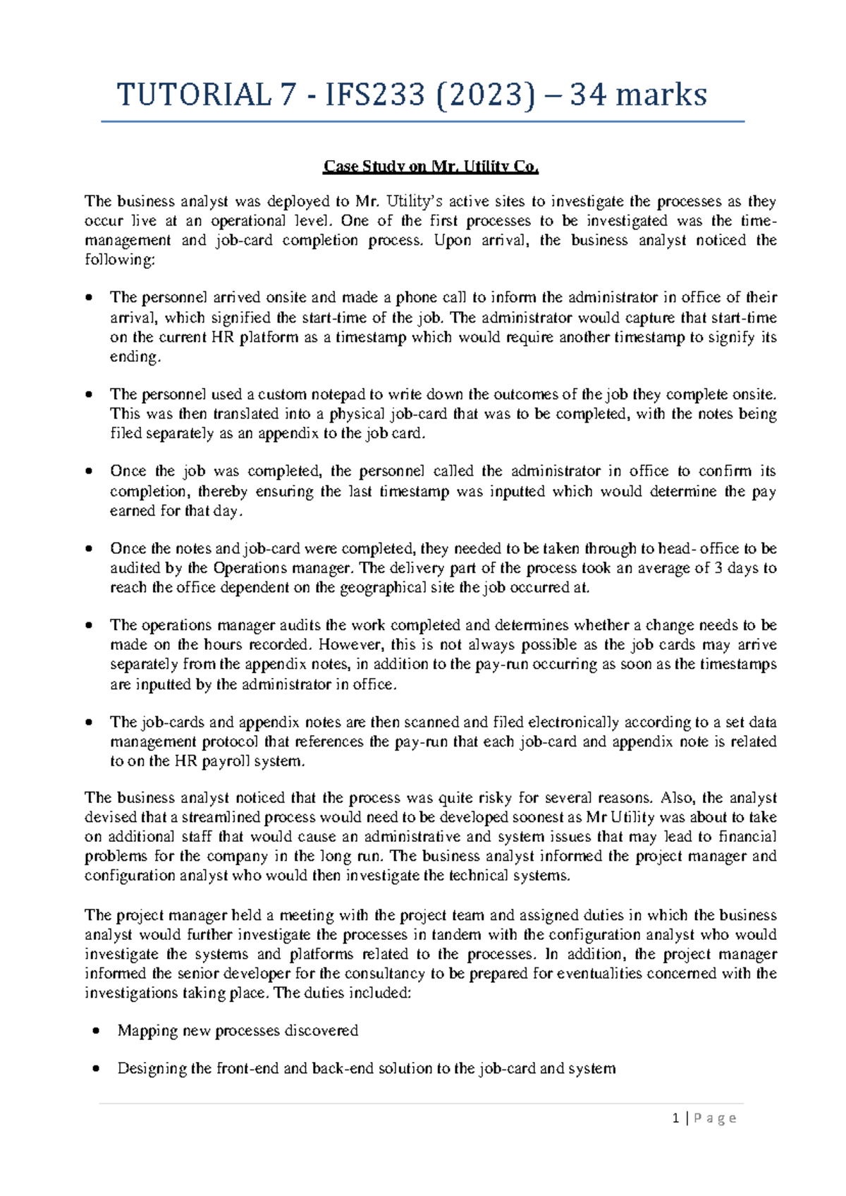 IFS233+-+2023+-+Tutorial+7+ Student+Version - 1 | P a g e TUTORIAL 7 ...