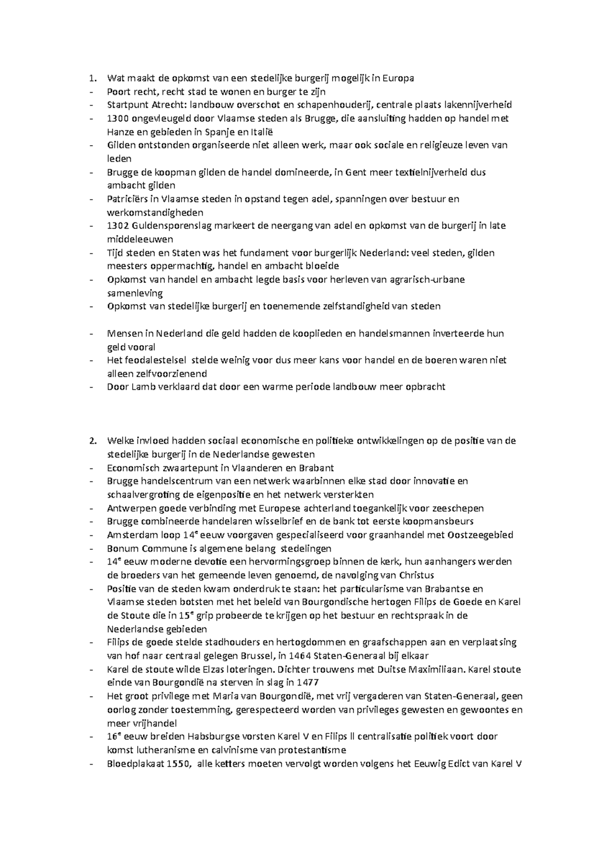 Historische contexten Wat maakt de opkomst van een stedelijke