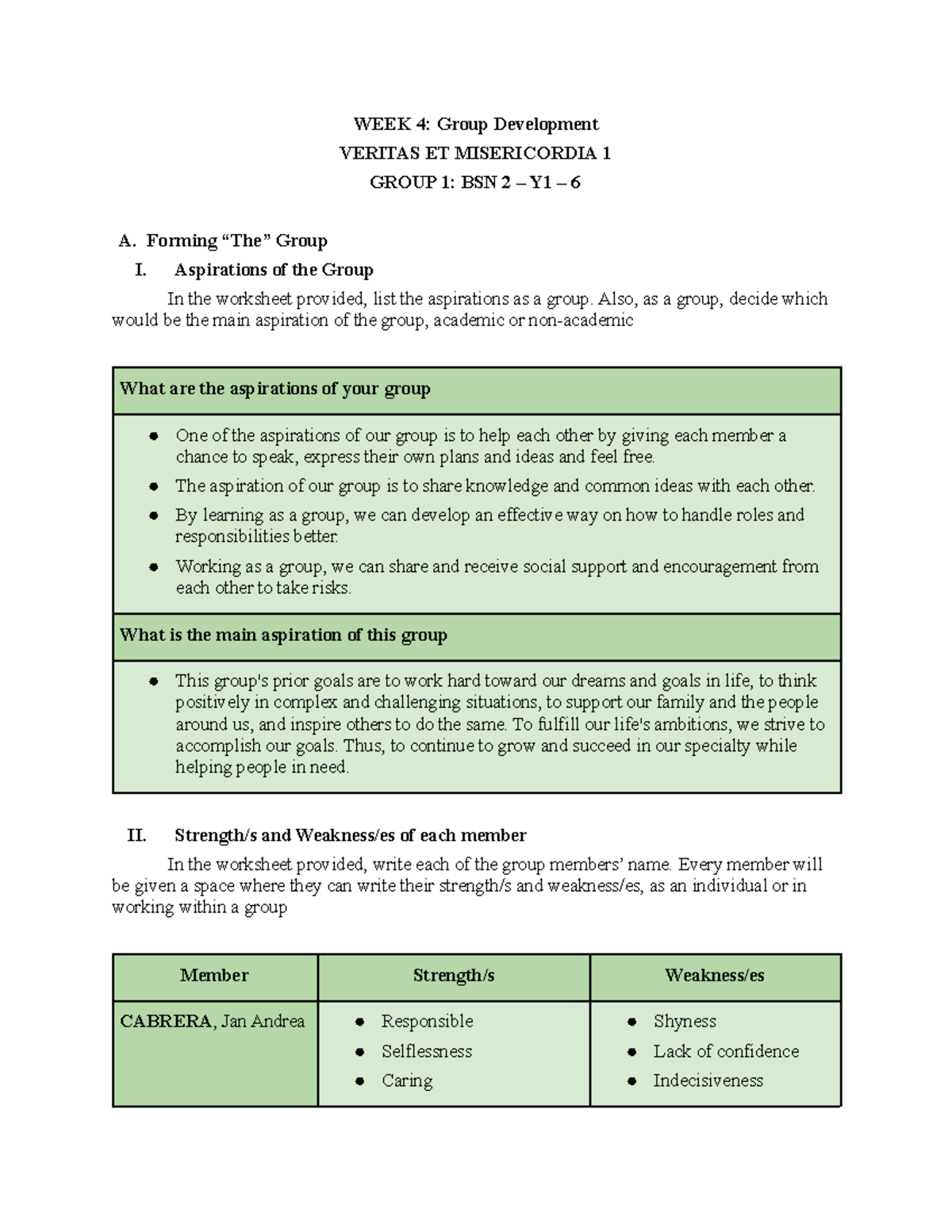 WEEK 4 Group Development - WEEK 4: Group Development VERITAS ET ...