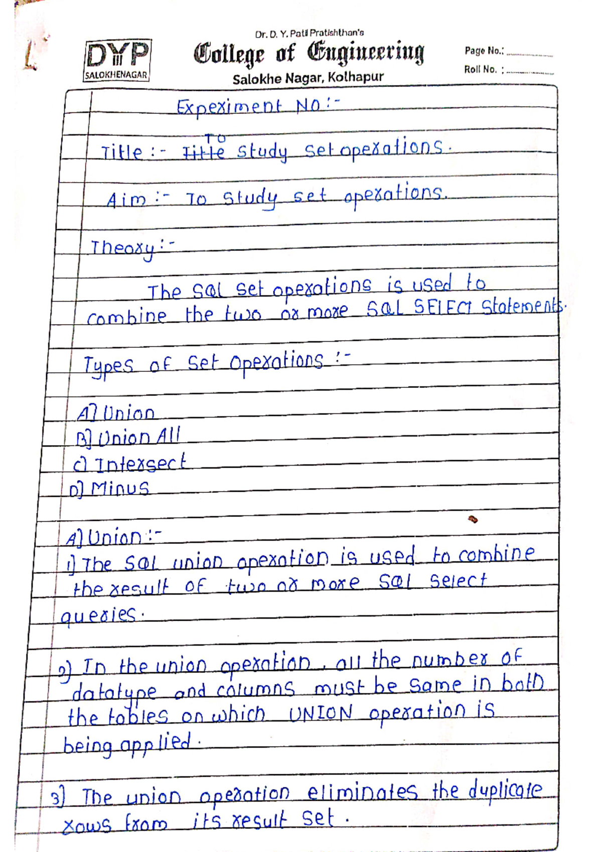 Dbms 6 - Shivaji University Notes. - Computer science - Studocu