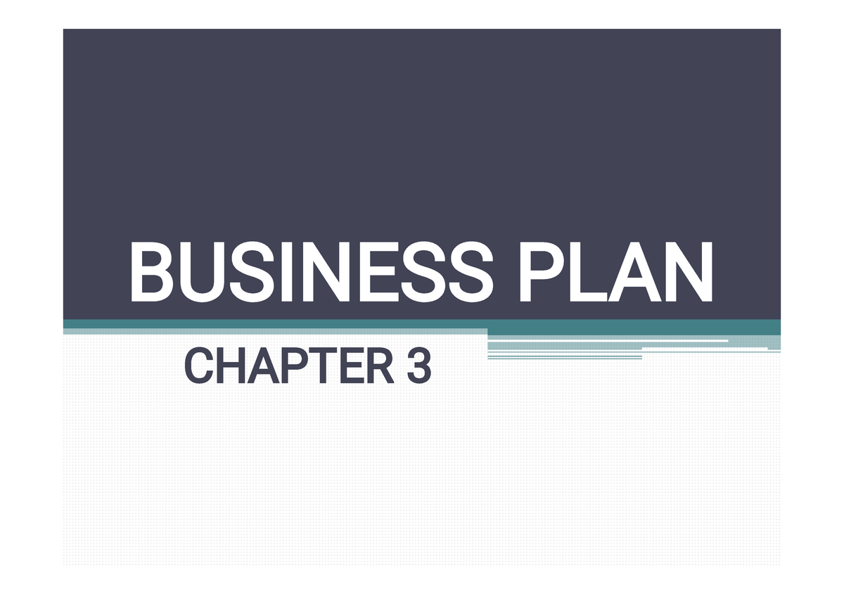business plan entrepreneurship chapter 3