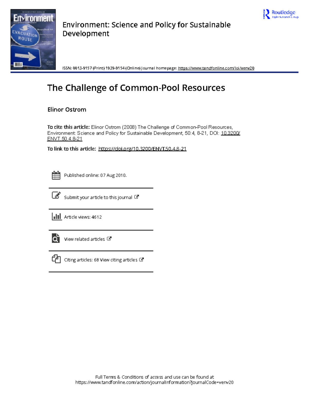 7.-Ostrom The Challenge of Common Pool Resources - Full Terms ...