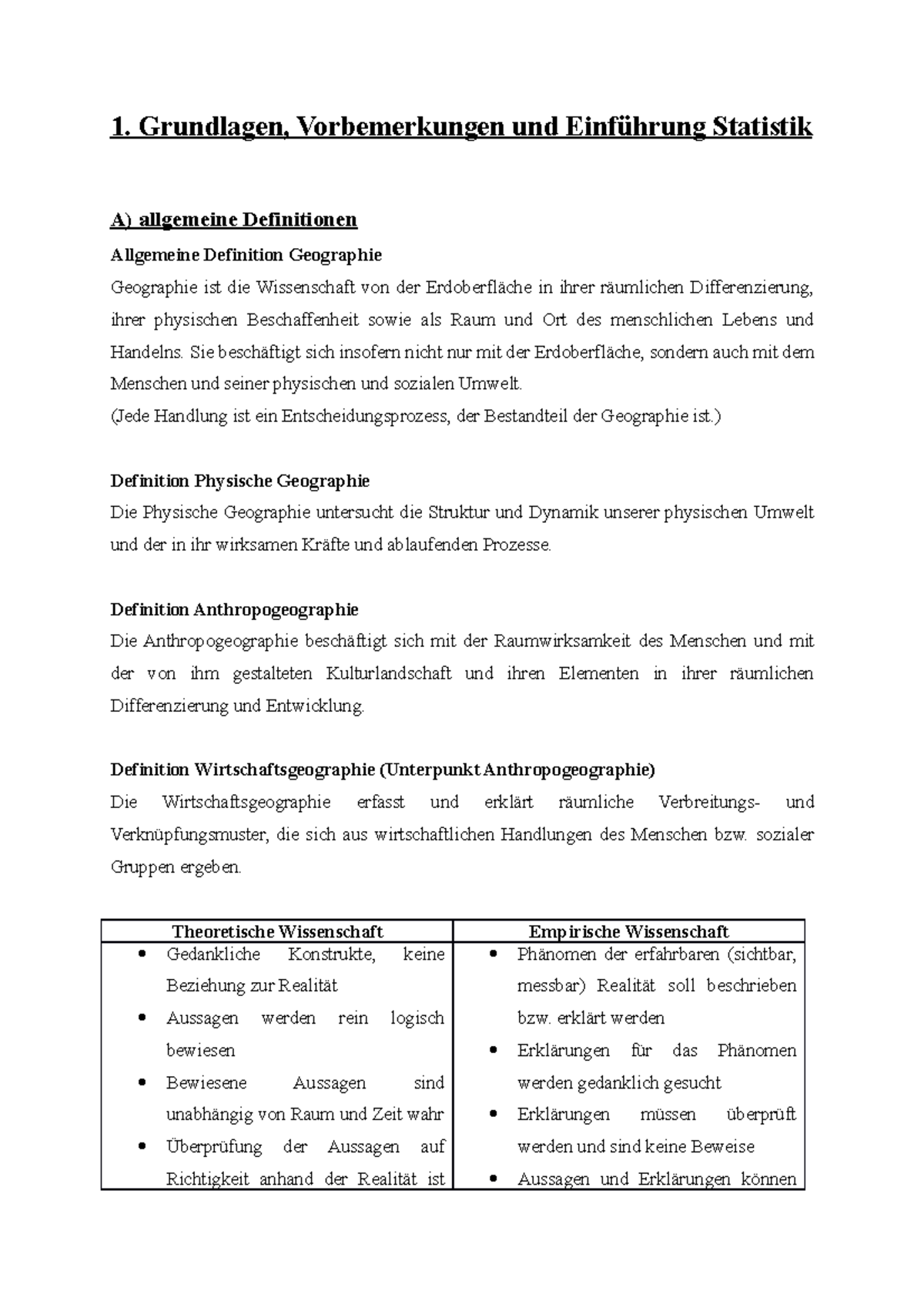 Statistik Und EDV - WS 20/21 - 1. Grundlagen, Vorbemerkungen Und ...