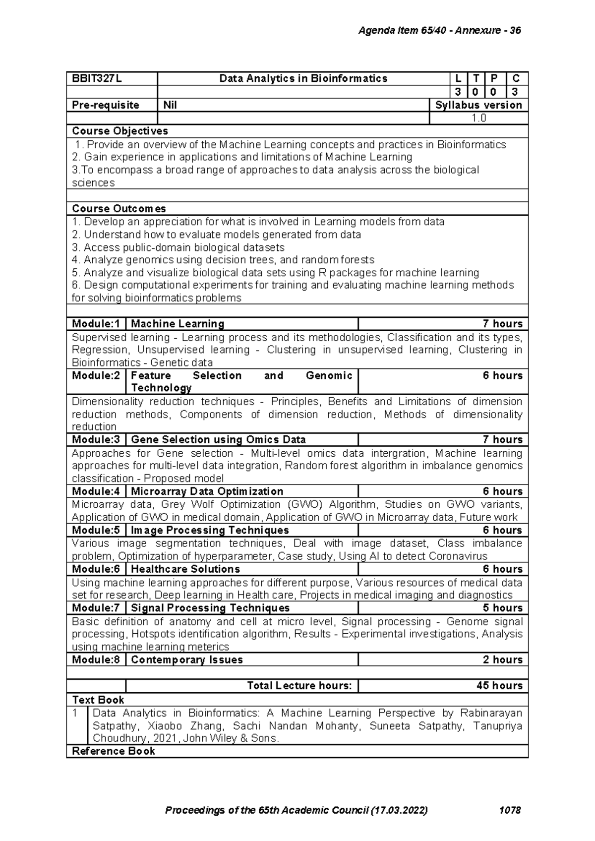 BBIT327L DATA- Analytics-IN- Bioinformatics TH 1 - BBIT327L Data ...