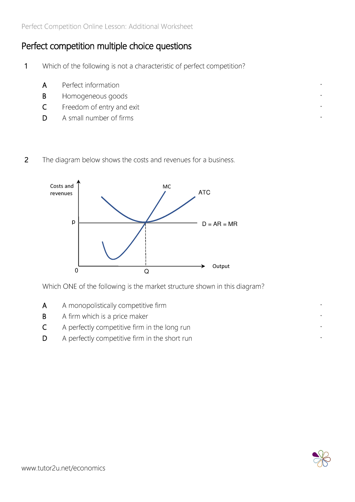 perfect competition essay questions