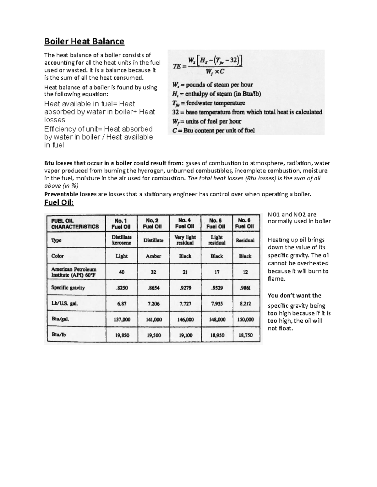 ESET212 Lecture Notes Boiler Heat Balance The heat balance of a