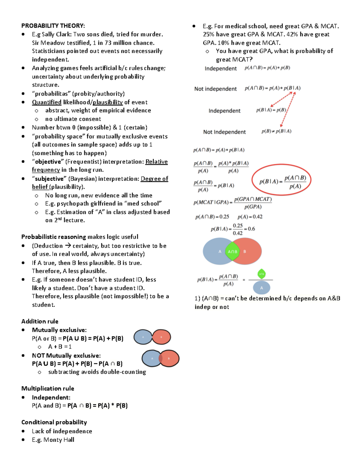 Adv Stats Notes #2 - Warning: TT: undefined function: 32 PROBABILITY ...
