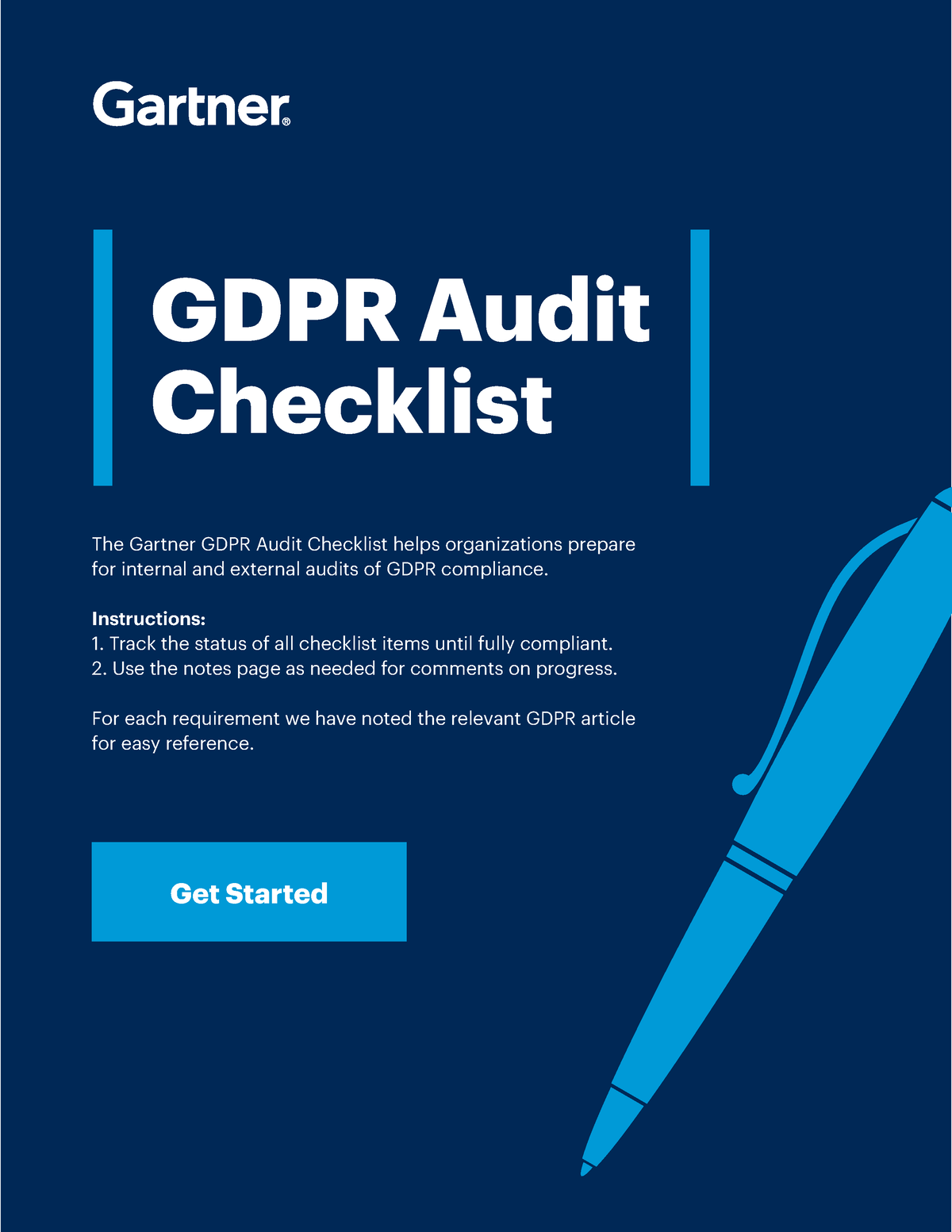 GDPR Audit Checklist - Apuntes - GDPR Audit Checklist The Gartner GDPR ...