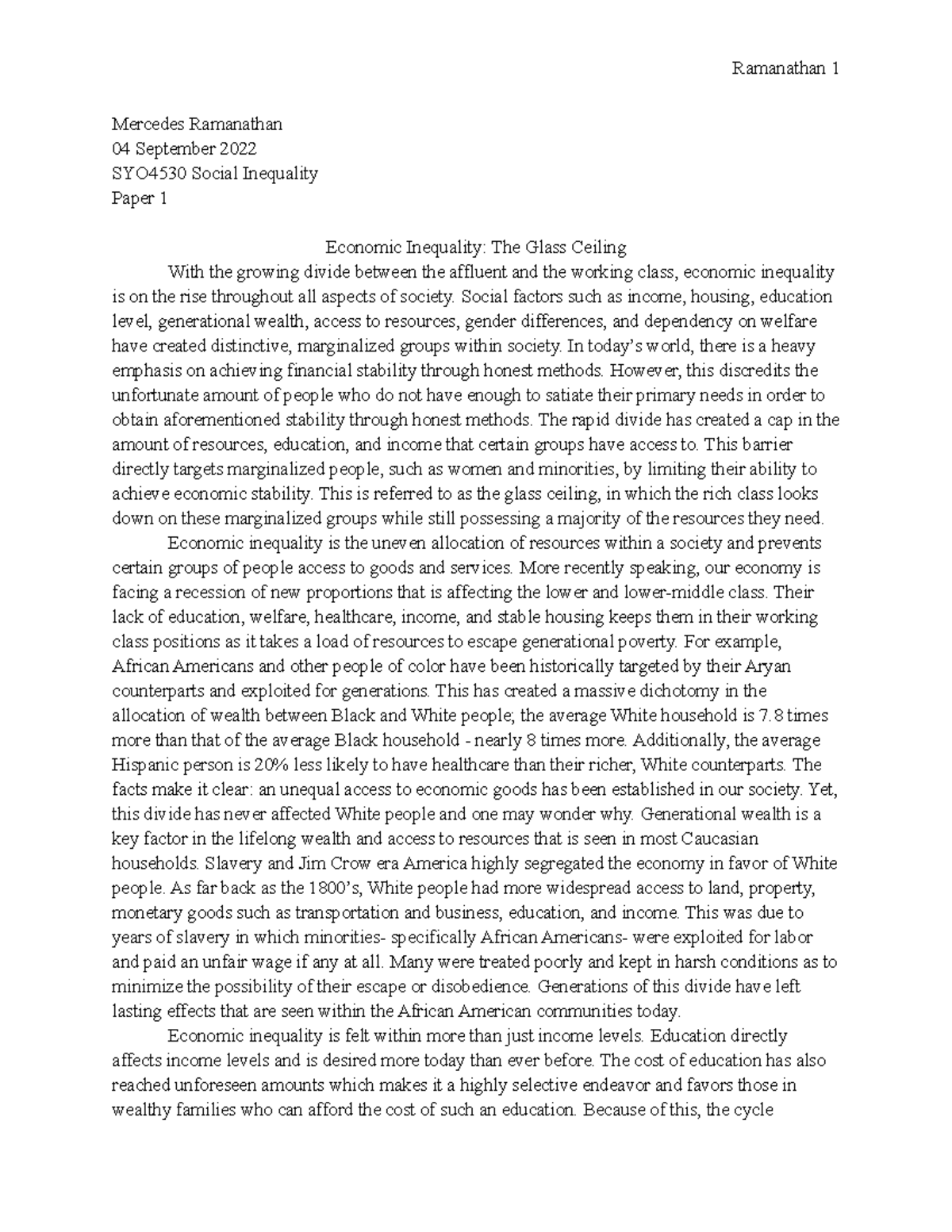 Economic inequality - paper 4 - Ramanathan 1 Mercedes Ramanathan 04 ...