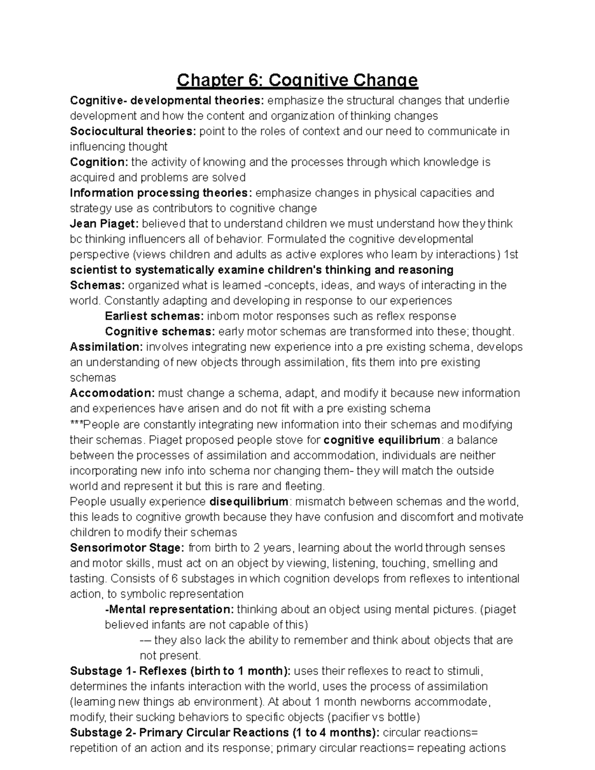 PSY 220 Ch 6&8 - Chapter 6 and 8 lecture notes - Chapter 6: Cognitive ...