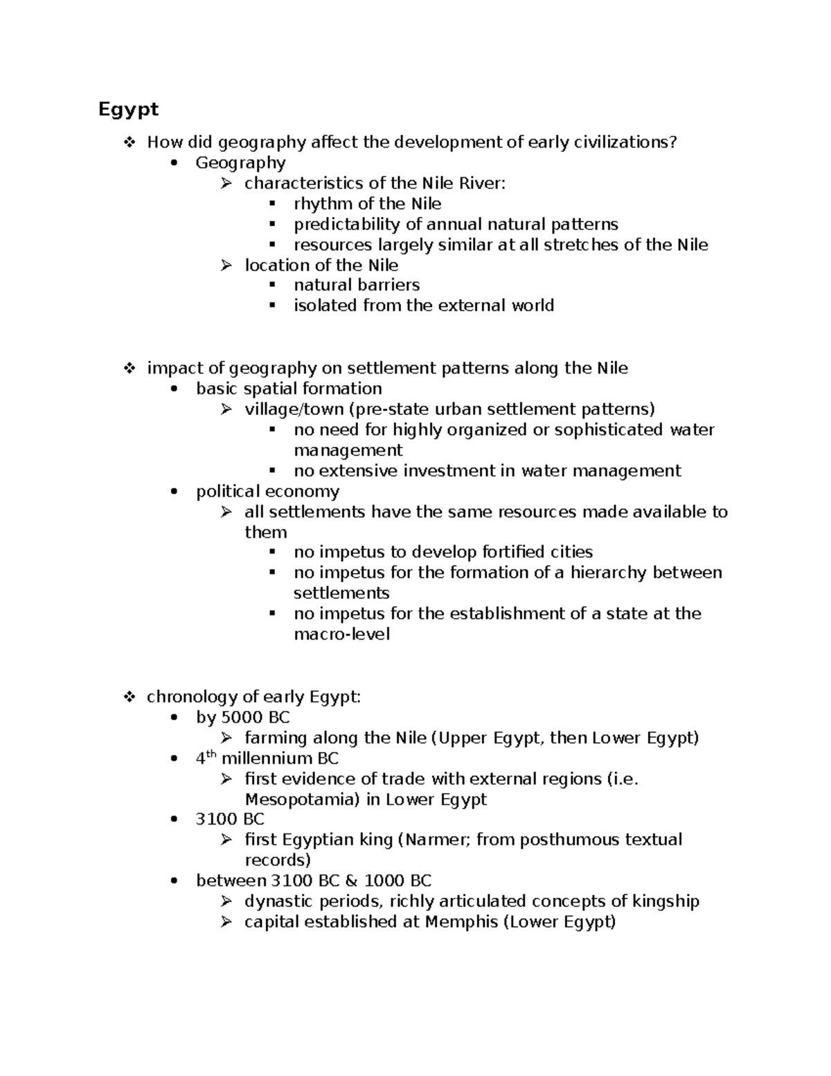World History Chapter 4 Egypt How did geography affect the