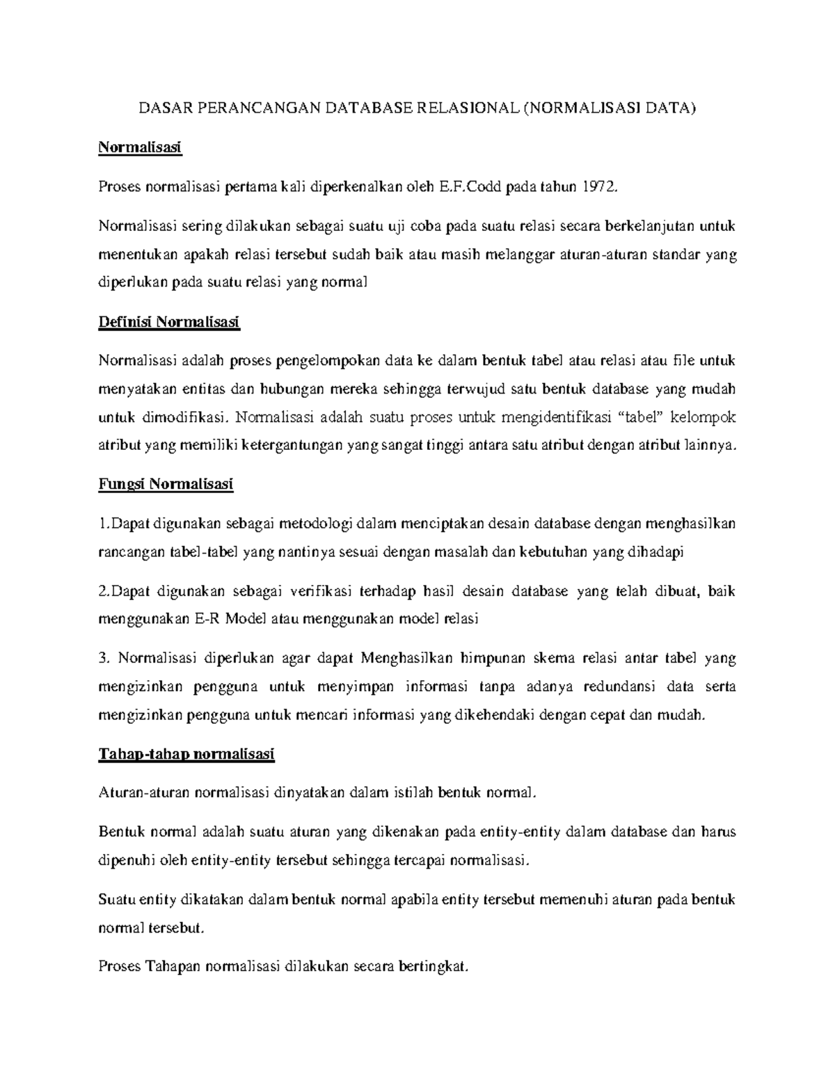 Database Dasar Perancangan Database Relasional - DASAR PERANCANGAN ...