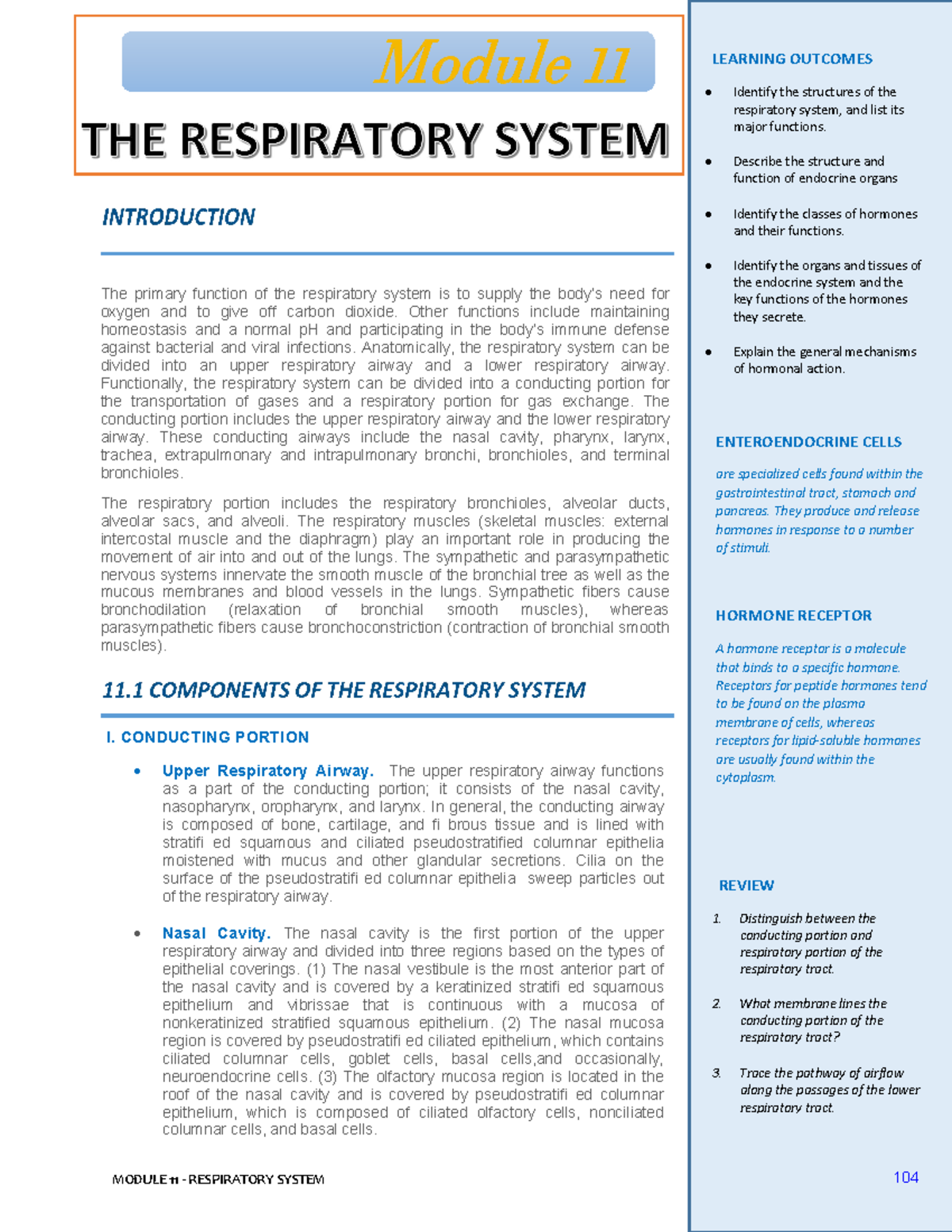 Humhst 1 Module 11 - Human Histology with Pathophysiology Notes ...