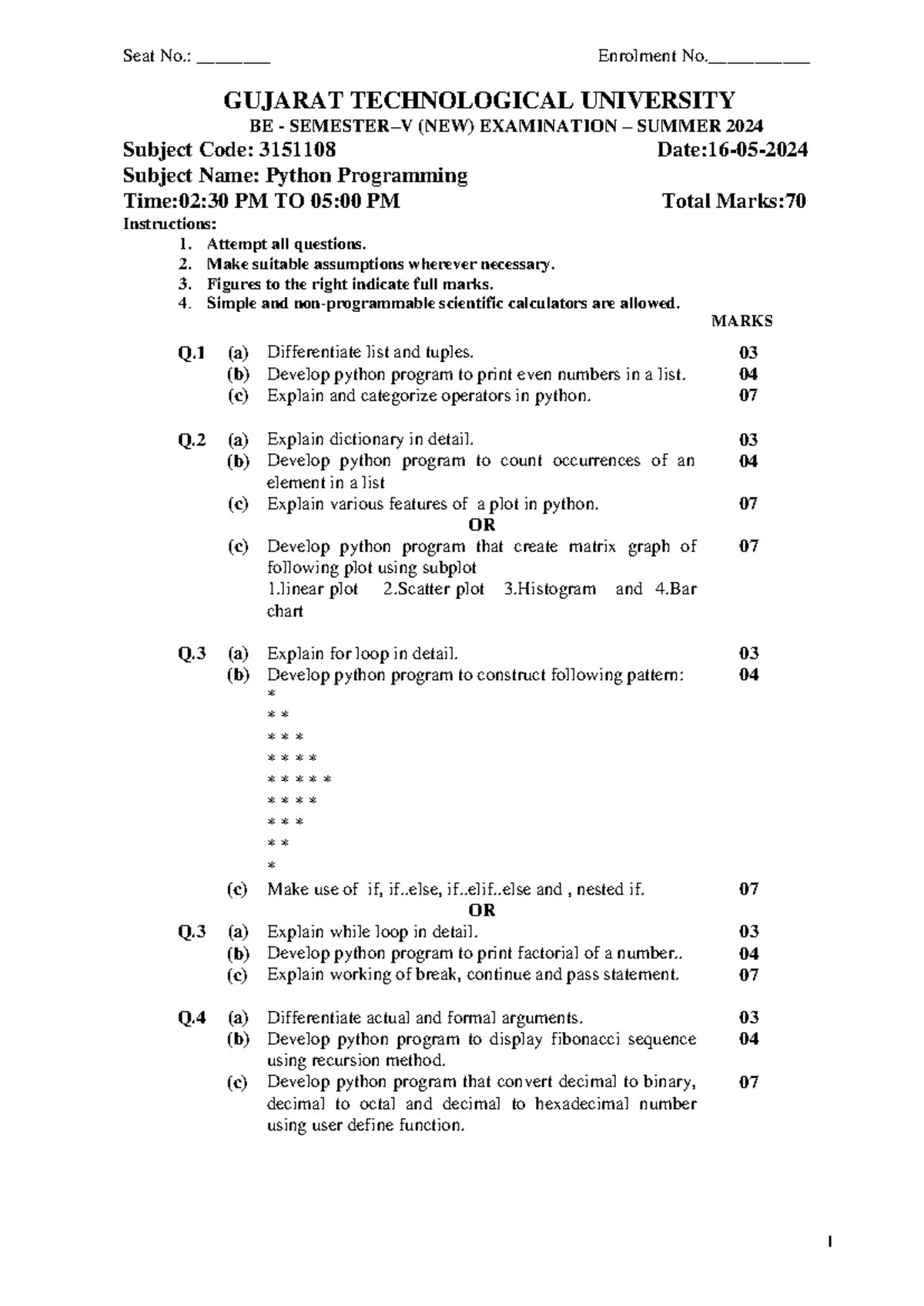3151108 - summer 2024 - Integrated Personality Development course - 1 ...