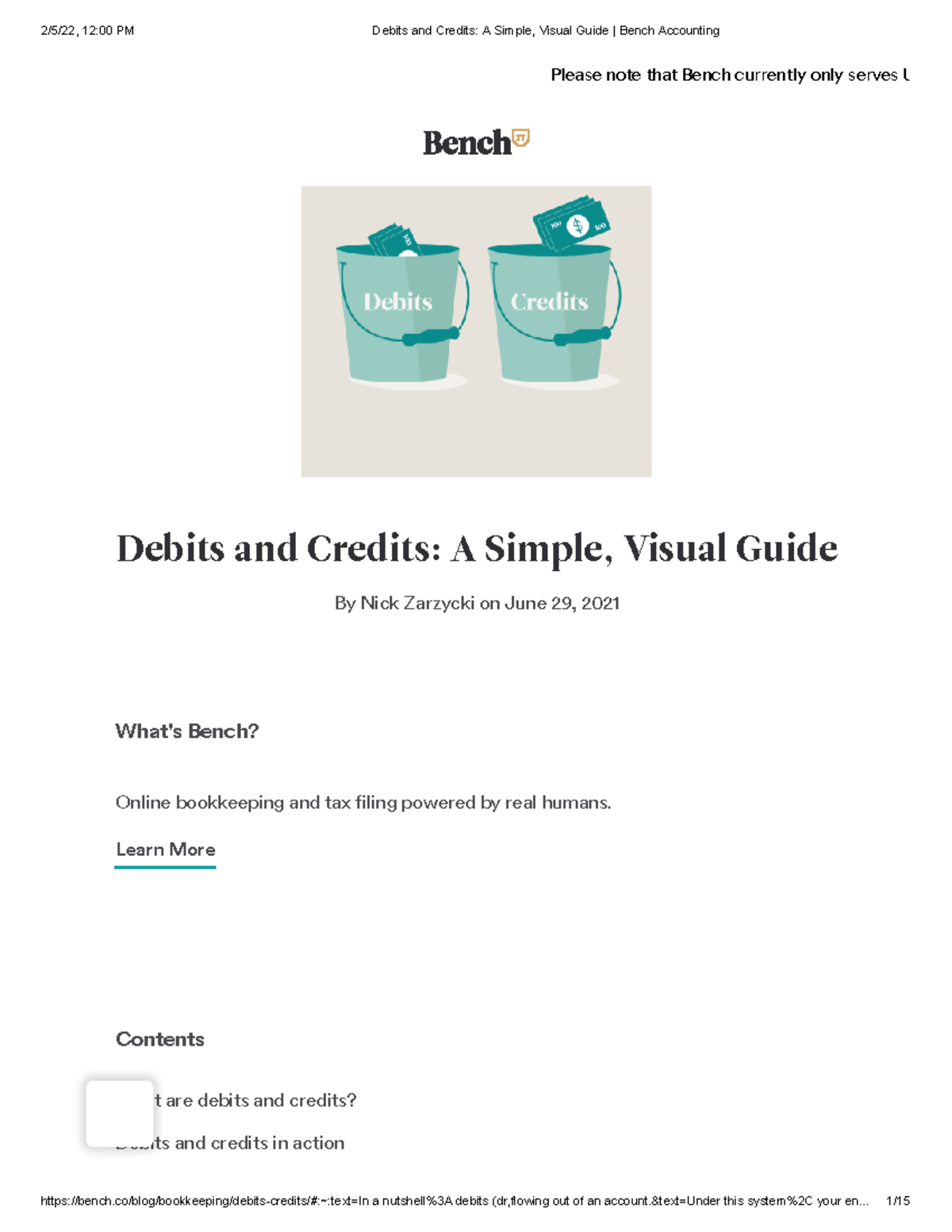 Debits and Credits A Simple, Visual Guide Bench Accounting - Debits and ...