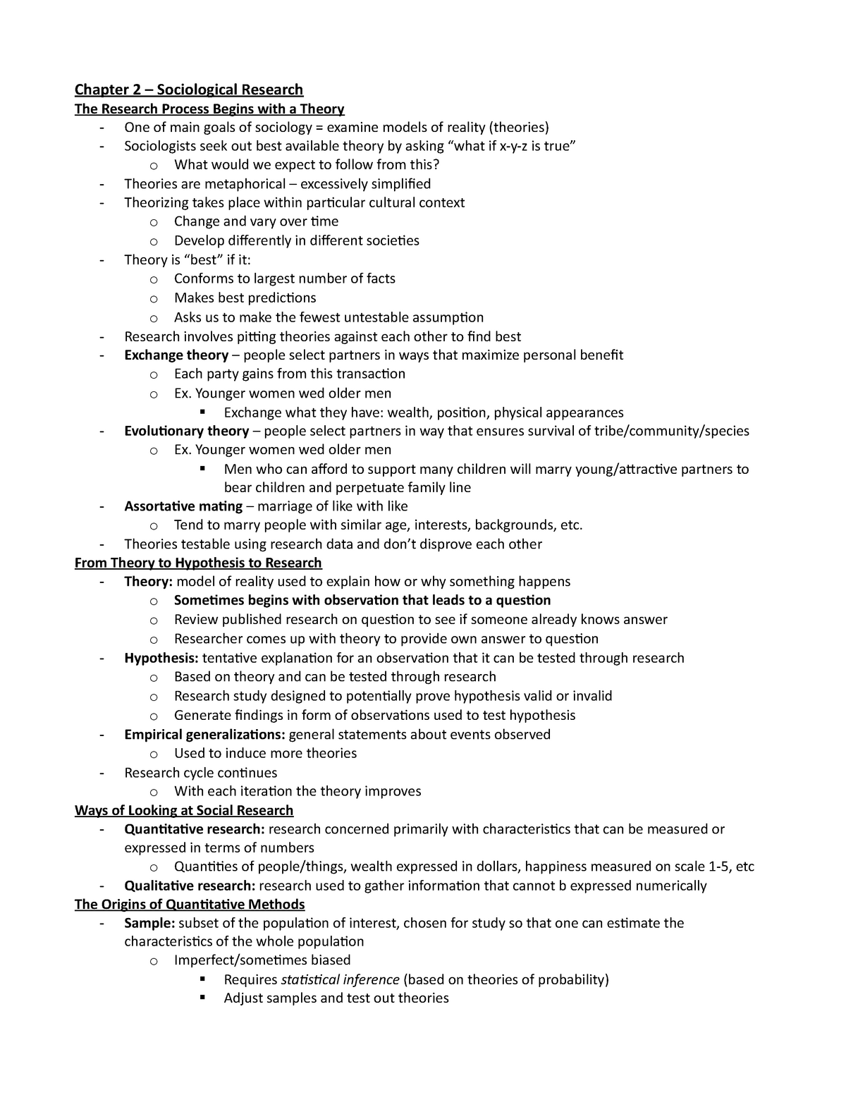 Ch2 Sociological Research Chapter 2 Sociological Research The Research Process Begins With 