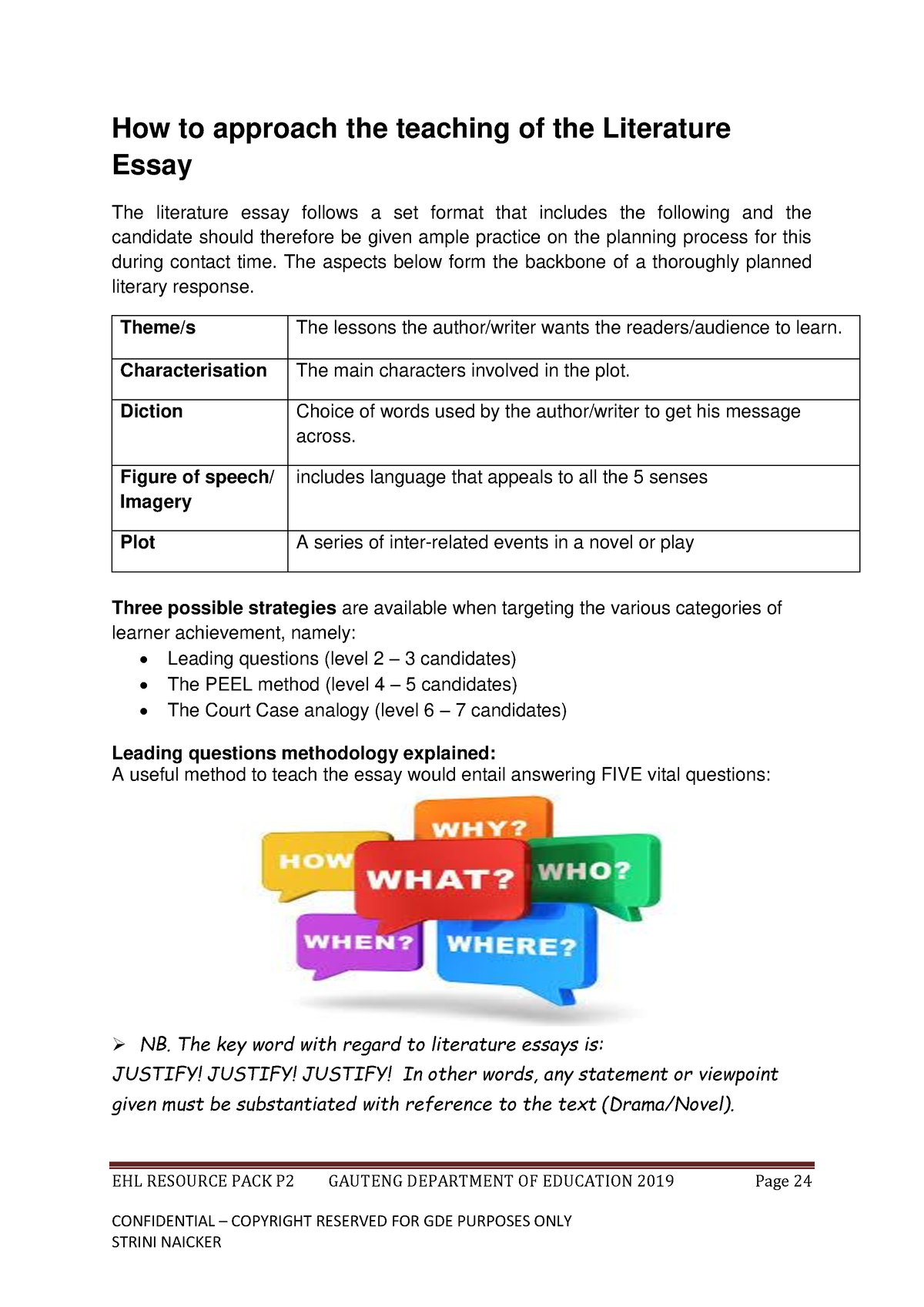 how to write an essay in literature