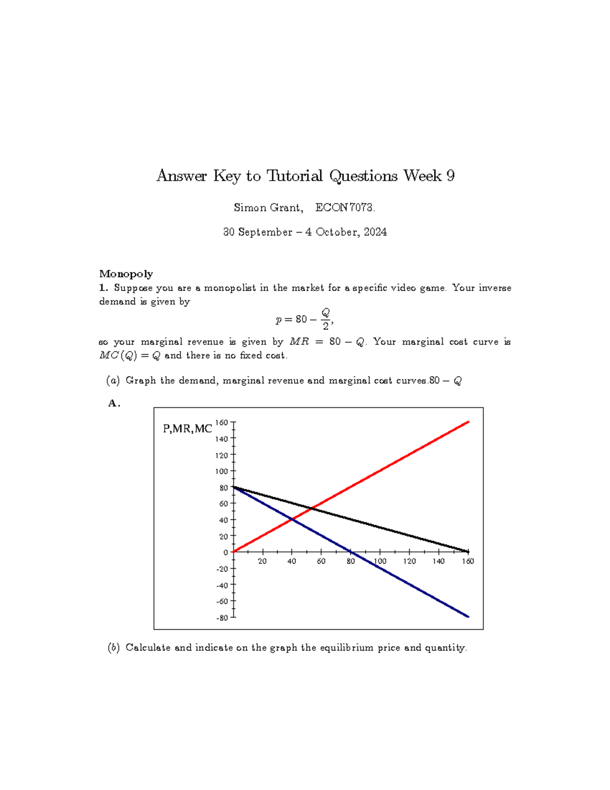 2024S2 Tut Qs Wk09AK - It a practice questions - Answer Key to Tutorial ...