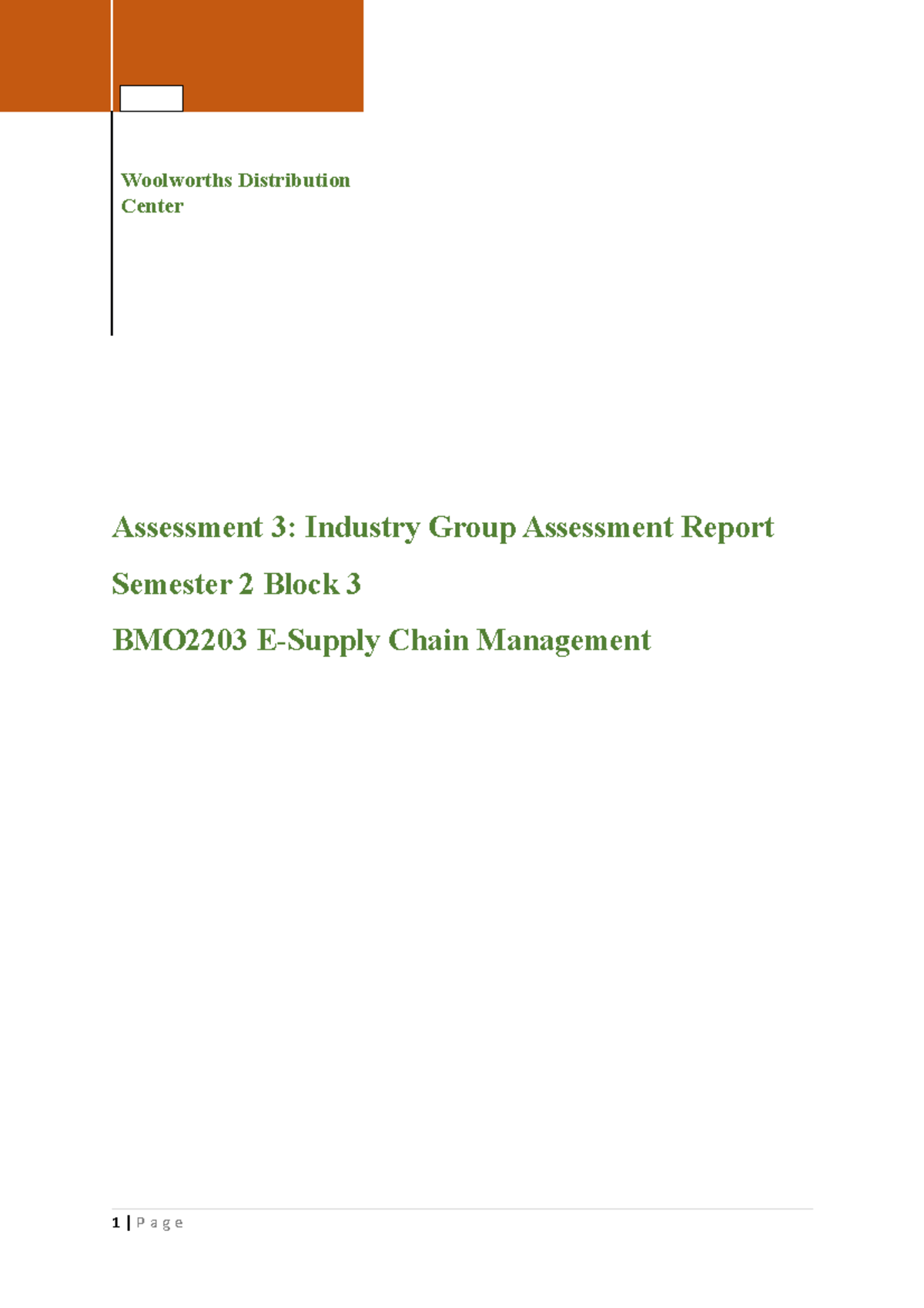 Group Assessment 3 - - Studocu