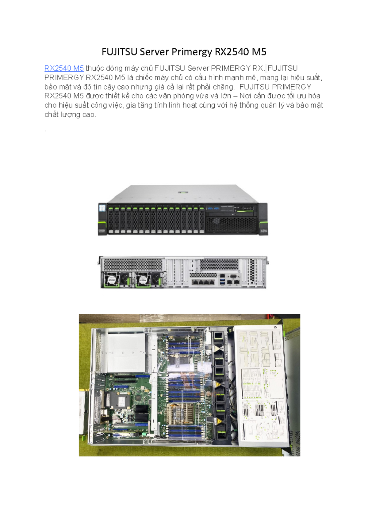 Fujitsu Server Primergy RX2540 M5 - FUJITSU Server Primergy RX2540 M ...