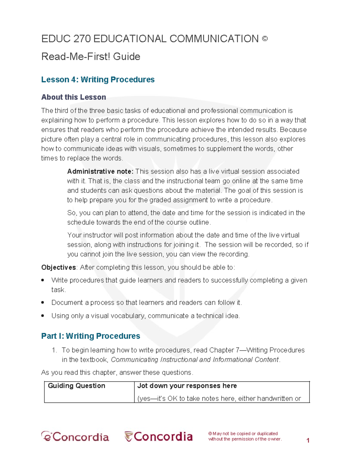 EDUC270 L4 Read Me First v2 - © May not be copied or duplicated without ...