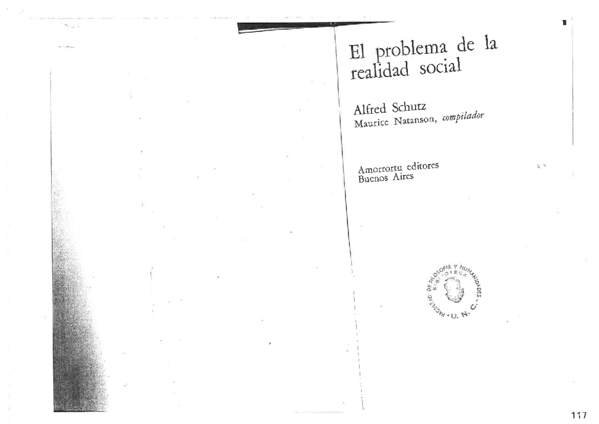 El Problema De La Realidad Social - Pensamiento Social Contemporáneo ...