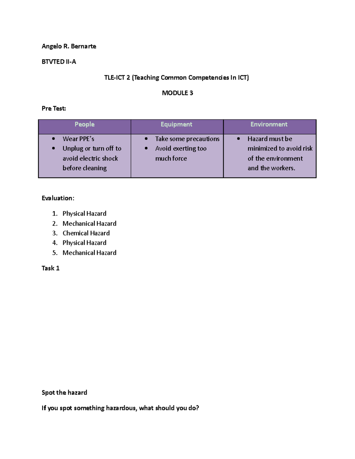 TLEICT 2 Module 3 (angelo bernarte) ^o^ Angelo R. Bernarte BTVTED II