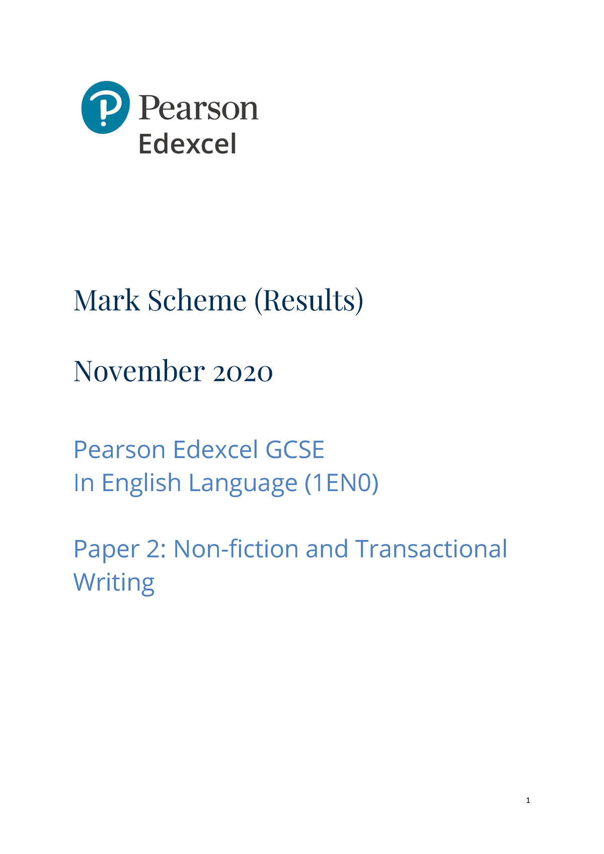 Edexcel Gcse English Language Paper 2 Mark Scheme