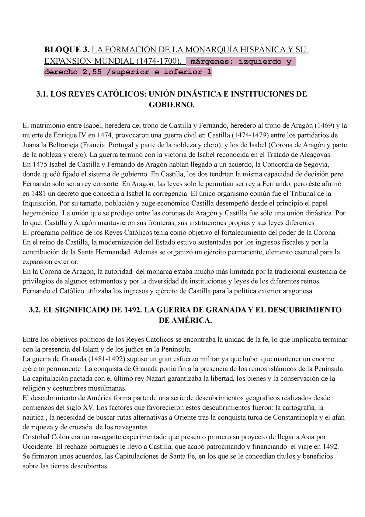 Bloque 3 Apuntes Bloque 3 La FormaciÓn De La MonarquÍa HispÁnica Y Su ExpansiÓn Mundial 9635