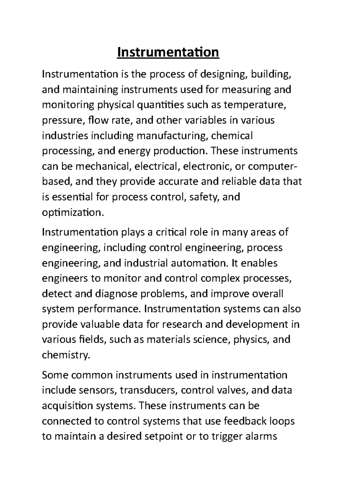 thesis about instrumentation